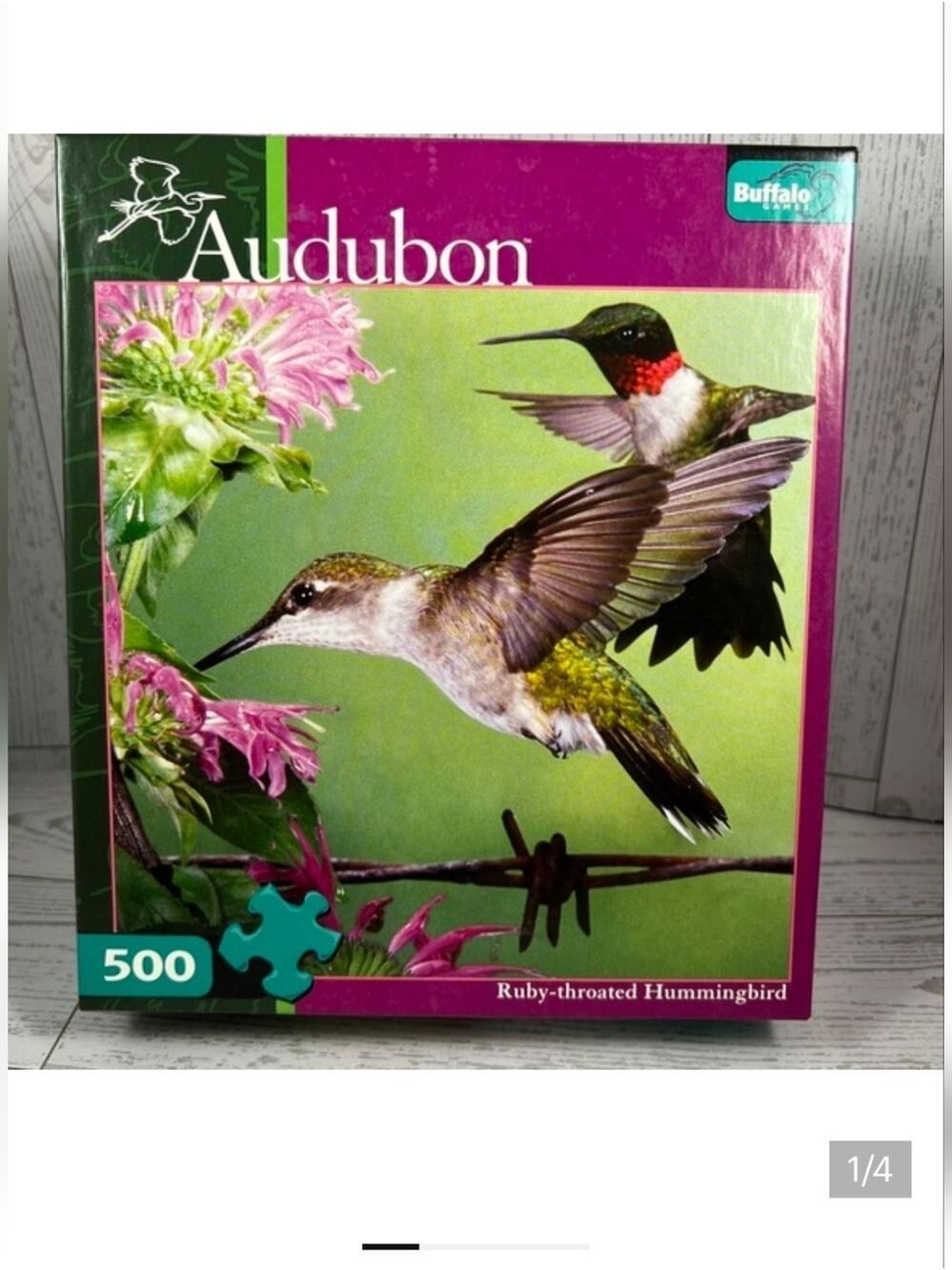 Ruby-throated Hummingbird 500-Piece Puzzle - Green & Pink